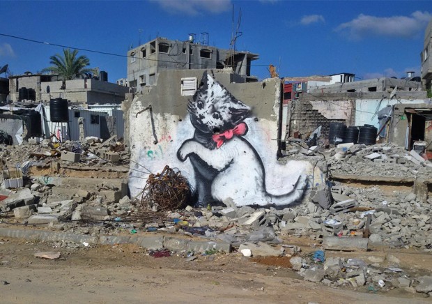 Internet loves kitten - Banksy @ Gaza